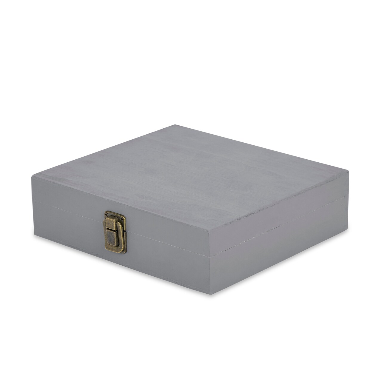 Makerflo Natural Pine Wood Cigar Box, Hinged Back & Front Clasp, Black Felt Lined, 8.5" x 8" x 2.4", Ideal for Craft - (Laser Engraving, Epoxy, UV DTF, and Vinyl)